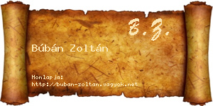 Búbán Zoltán névjegykártya